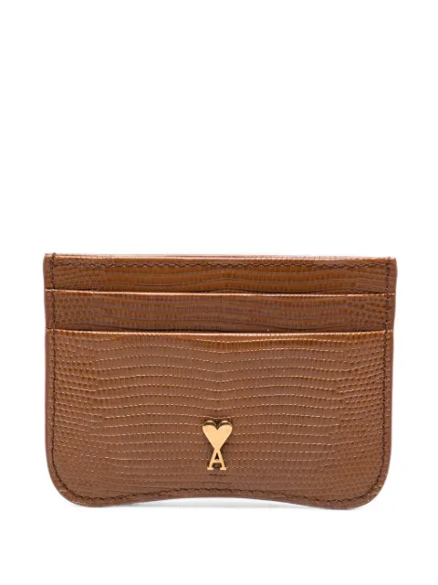 AMI Paris Ami de Coeur lizard-effect cardholder