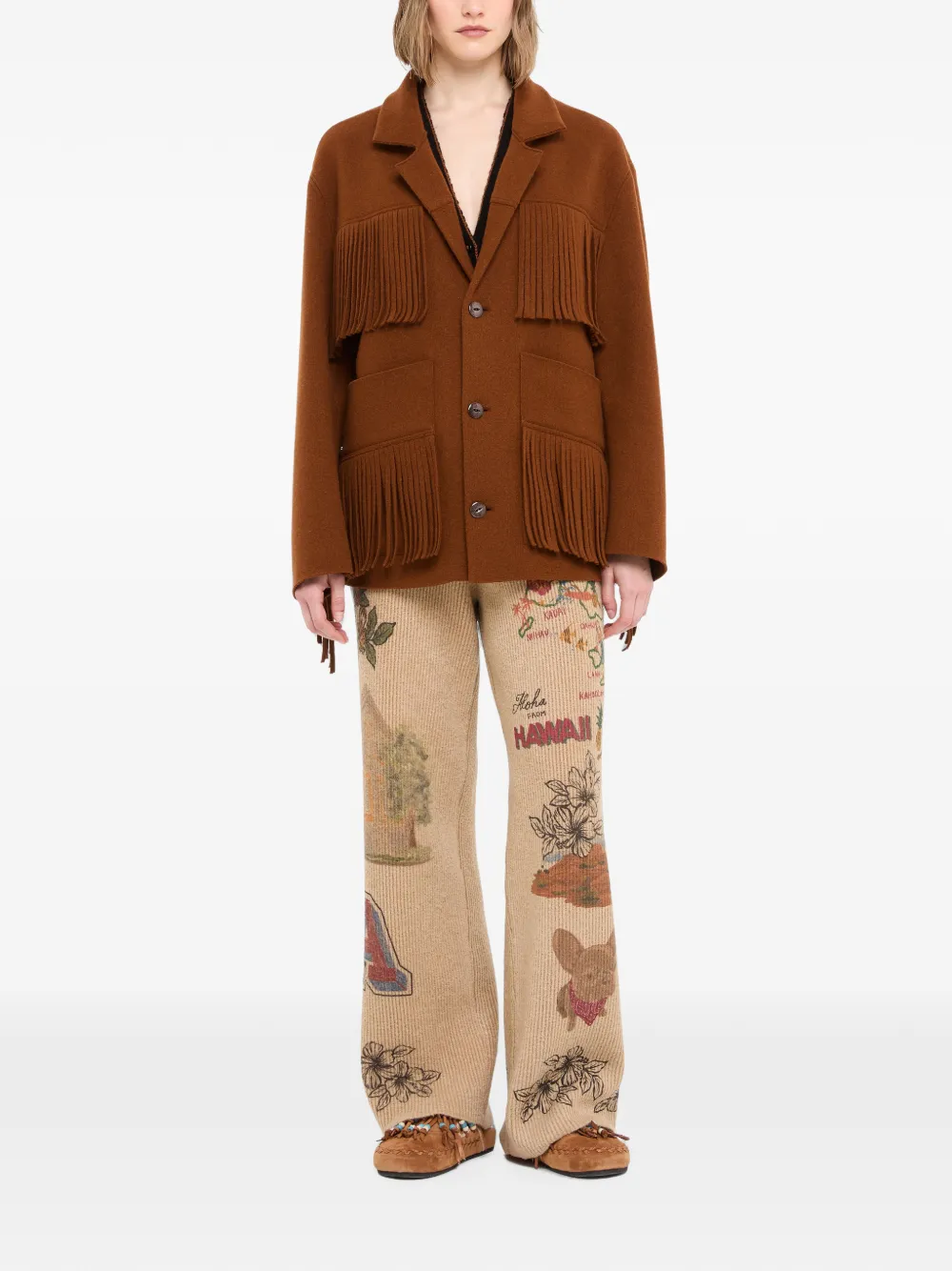 Alanui Spirit Of The West blazer met franje Bruin