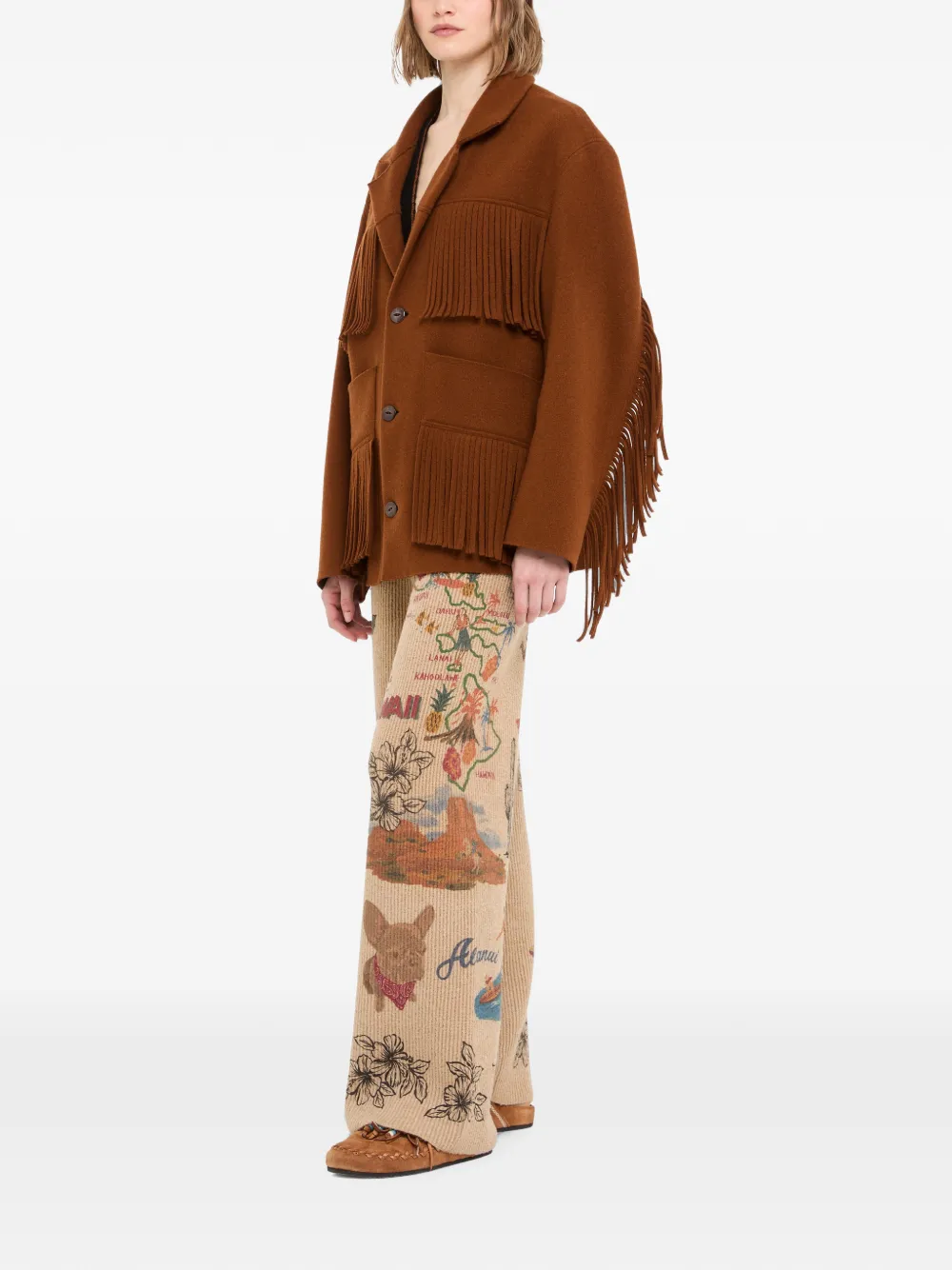 Alanui Spirit Of The West blazer met franje Bruin
