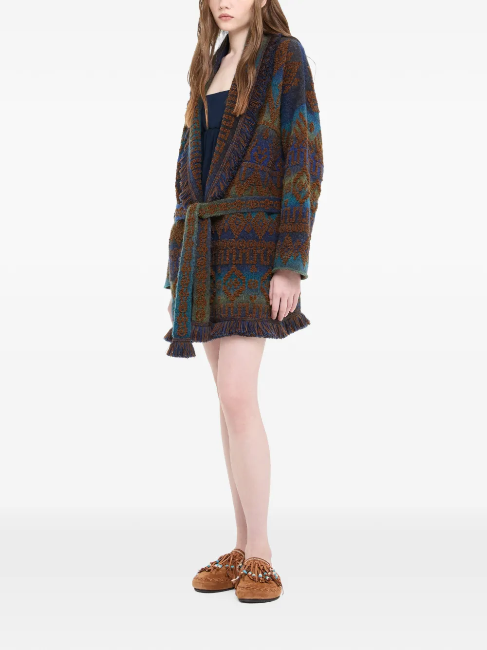 Alanui Western Beat vest met franje Blauw