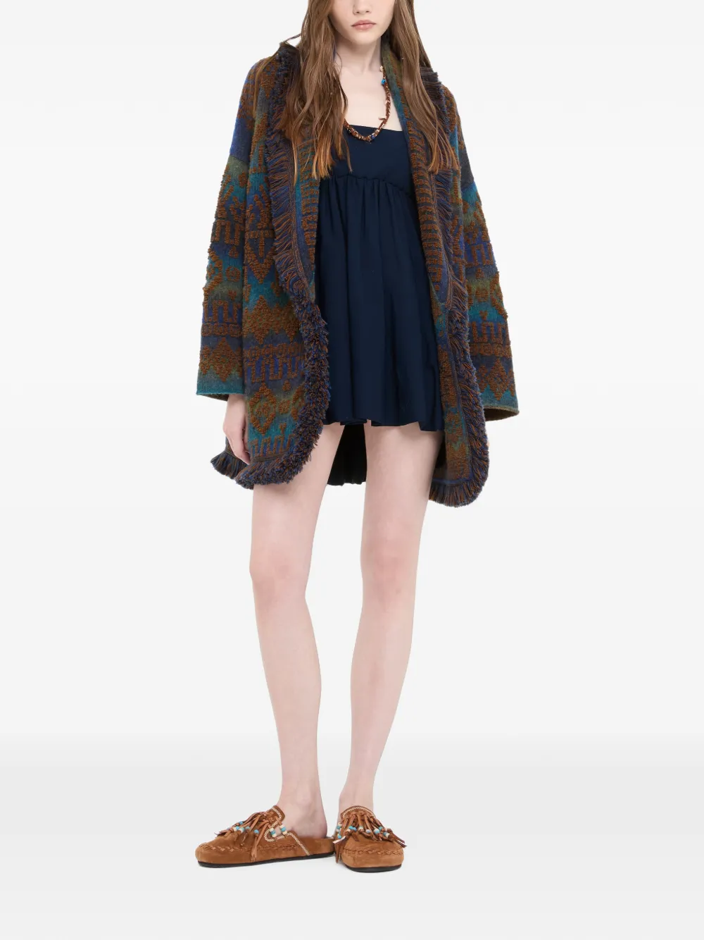 Alanui Western Beat vest met franje Blauw