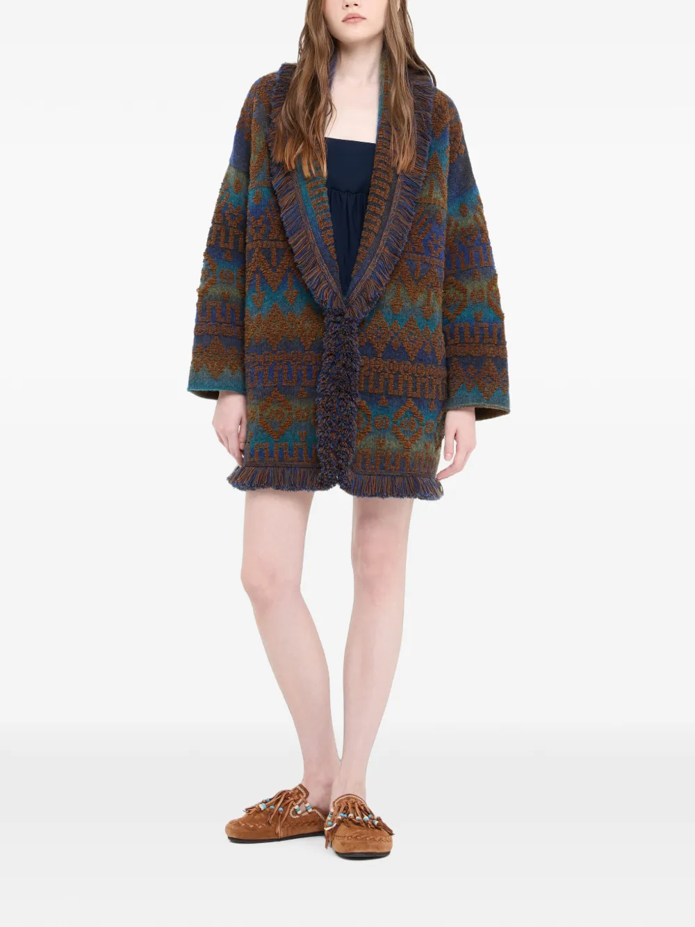 Alanui Western Beat vest met franje Blauw