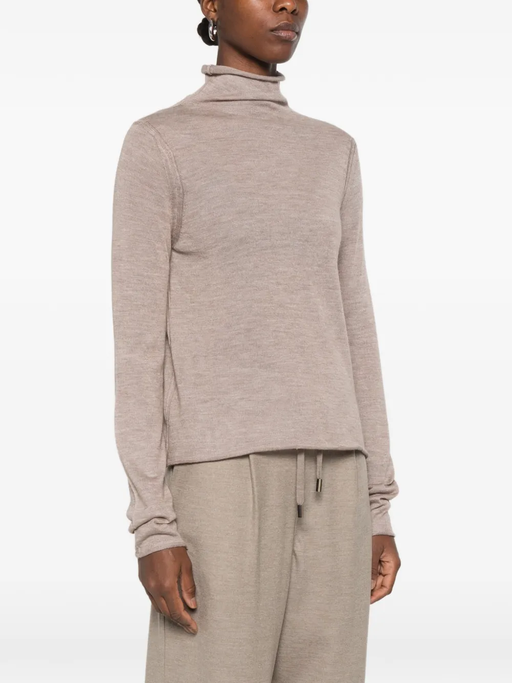 Fedeli high-neck sweater Bruin