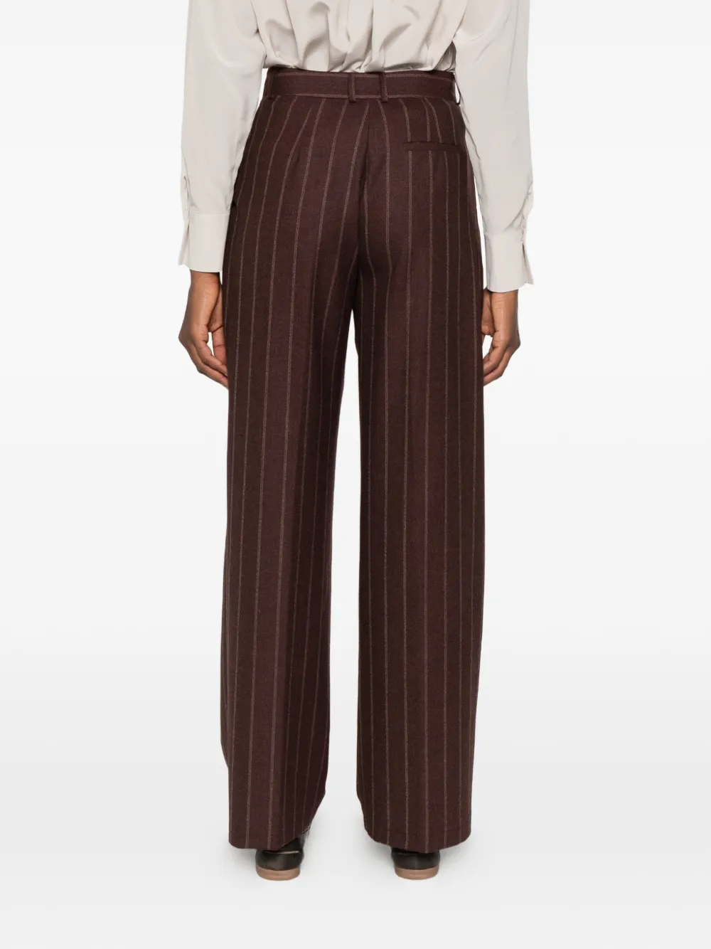 Barba pinstripe-pattern pleated trousers Bruin