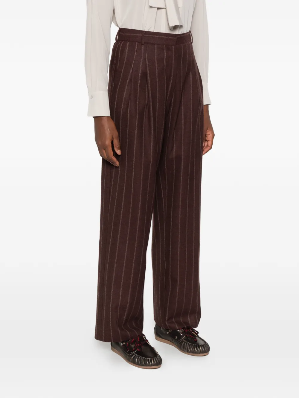 Barba pinstripe-pattern pleated trousers Bruin