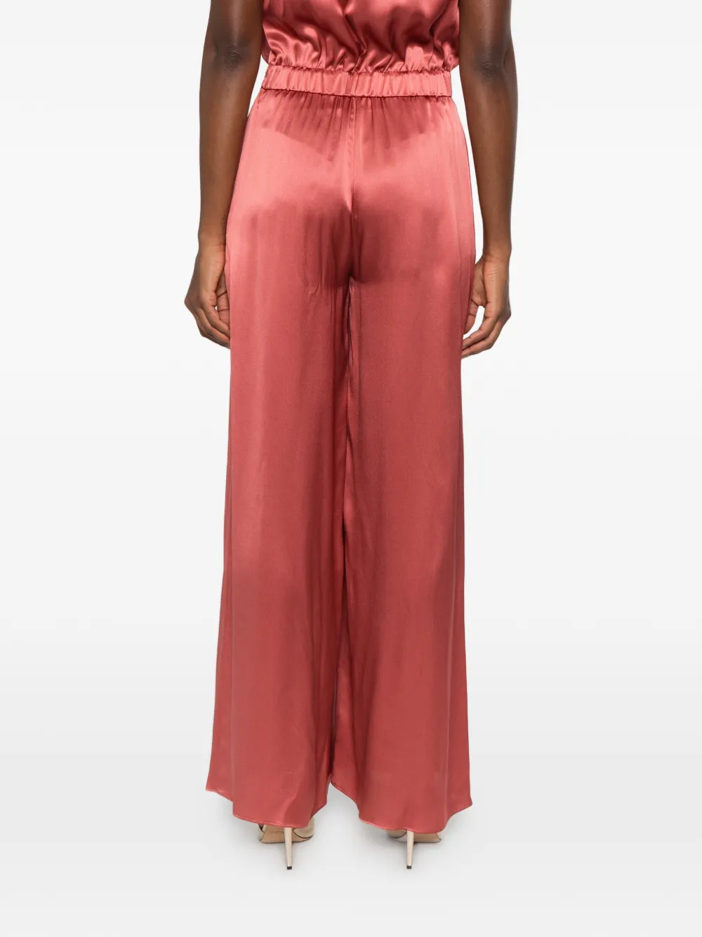 Eleventy satin-finish wide-leg jumpsuit Roze