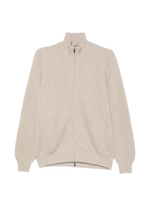 Fedeli zip-up waffle-knit sweater