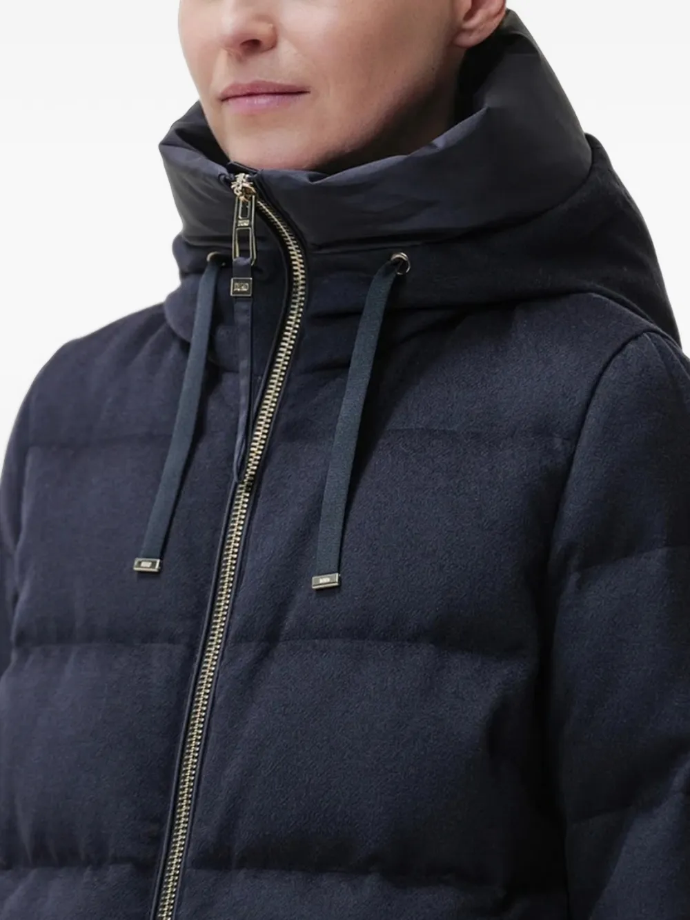 Duno Gevoerd jack met capuchon Blauw