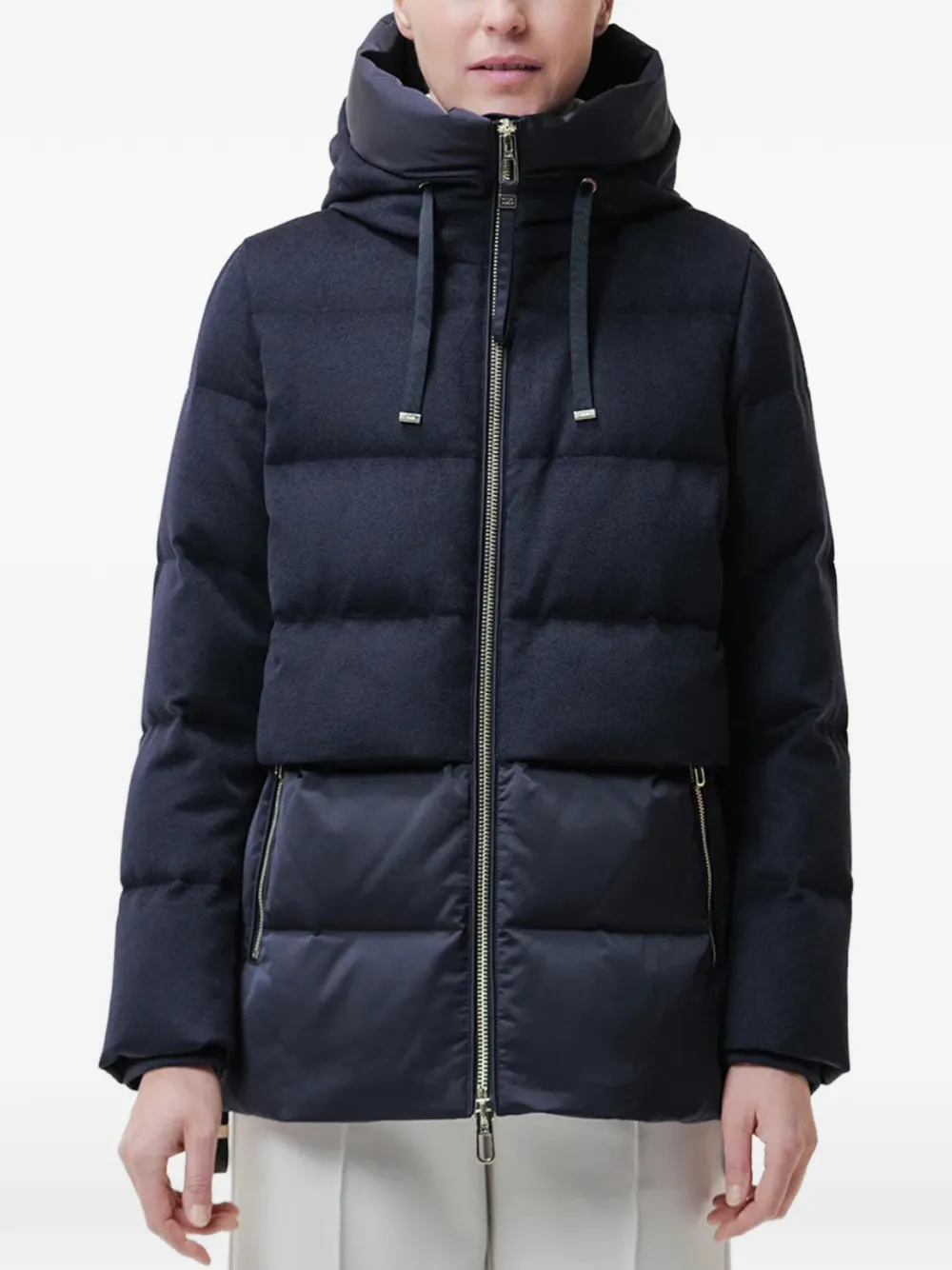 Duno Gevoerd jack met capuchon Blauw