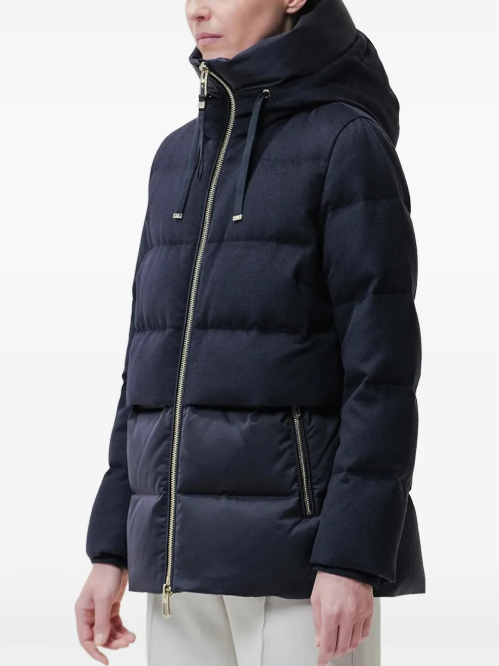 Duno Gevoerd jack met capuchon Blauw