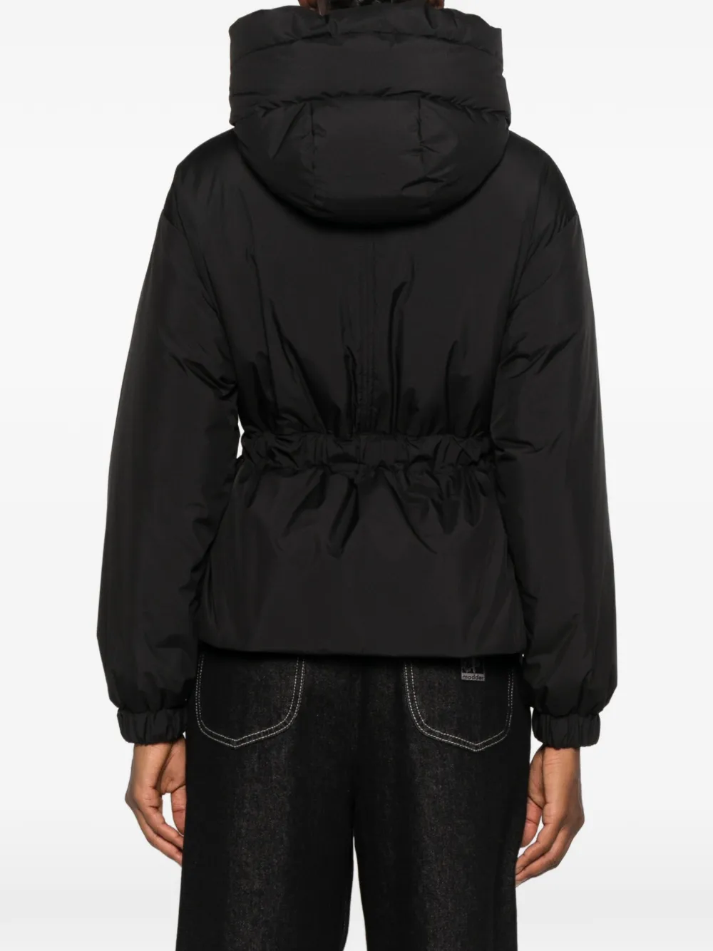 Moorer belted hooded jacket Zwart