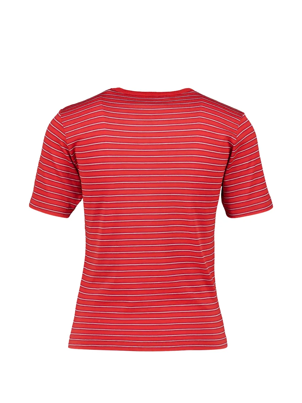 Auralee Striped Wool T-shirt in Red, view 2
