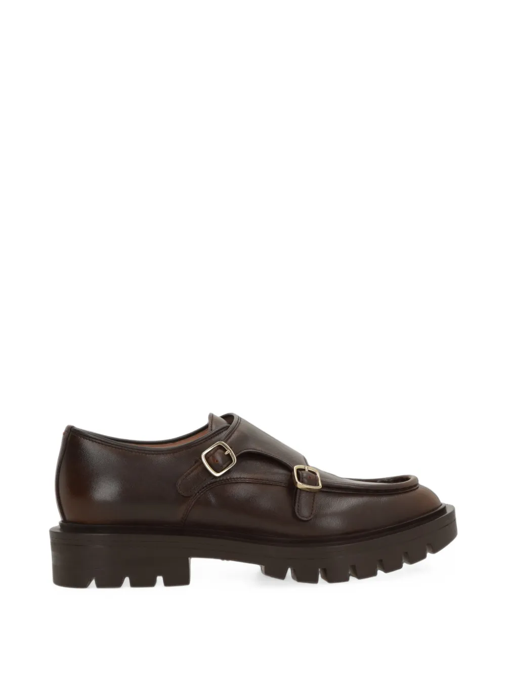 Santoni double-strap lug-sole Derby shoes - Marrone