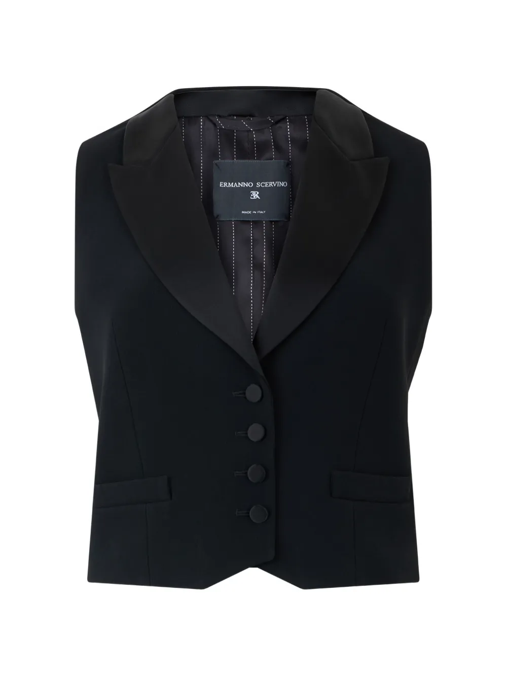 Ermanno Scervino satin-lapel button-up waistcoat - Schwarz