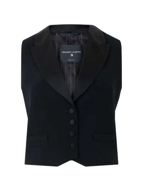 Ermanno Scervino satin-lapel button-up waistcoat