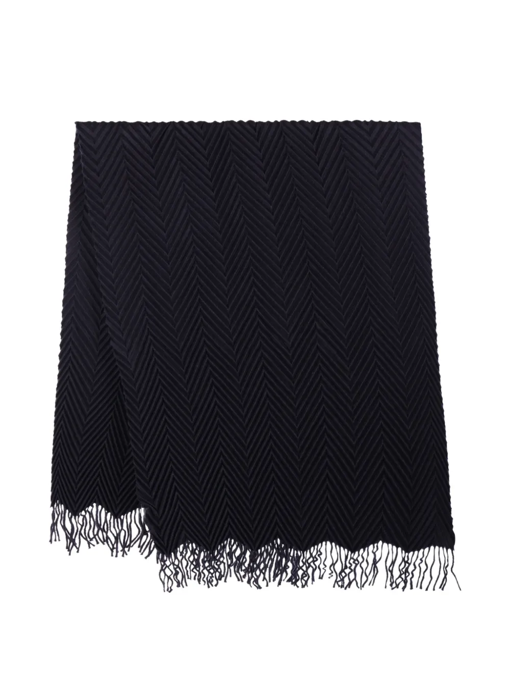 Giorgio Armani chevron-pleated scarf - Blau