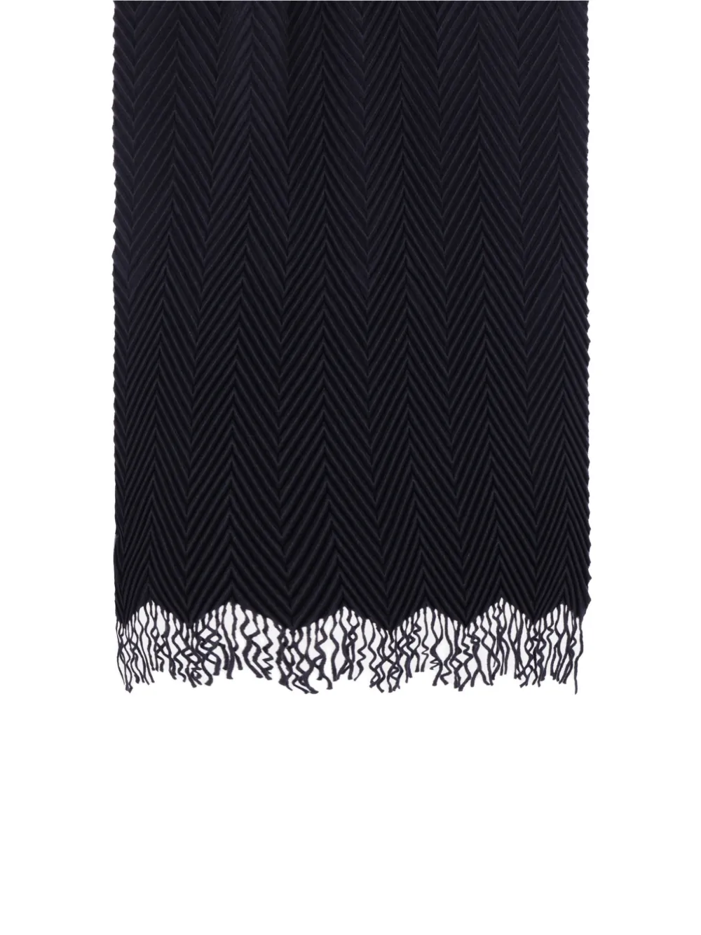 Giorgio Armani chevron-pleated scarf Blauw