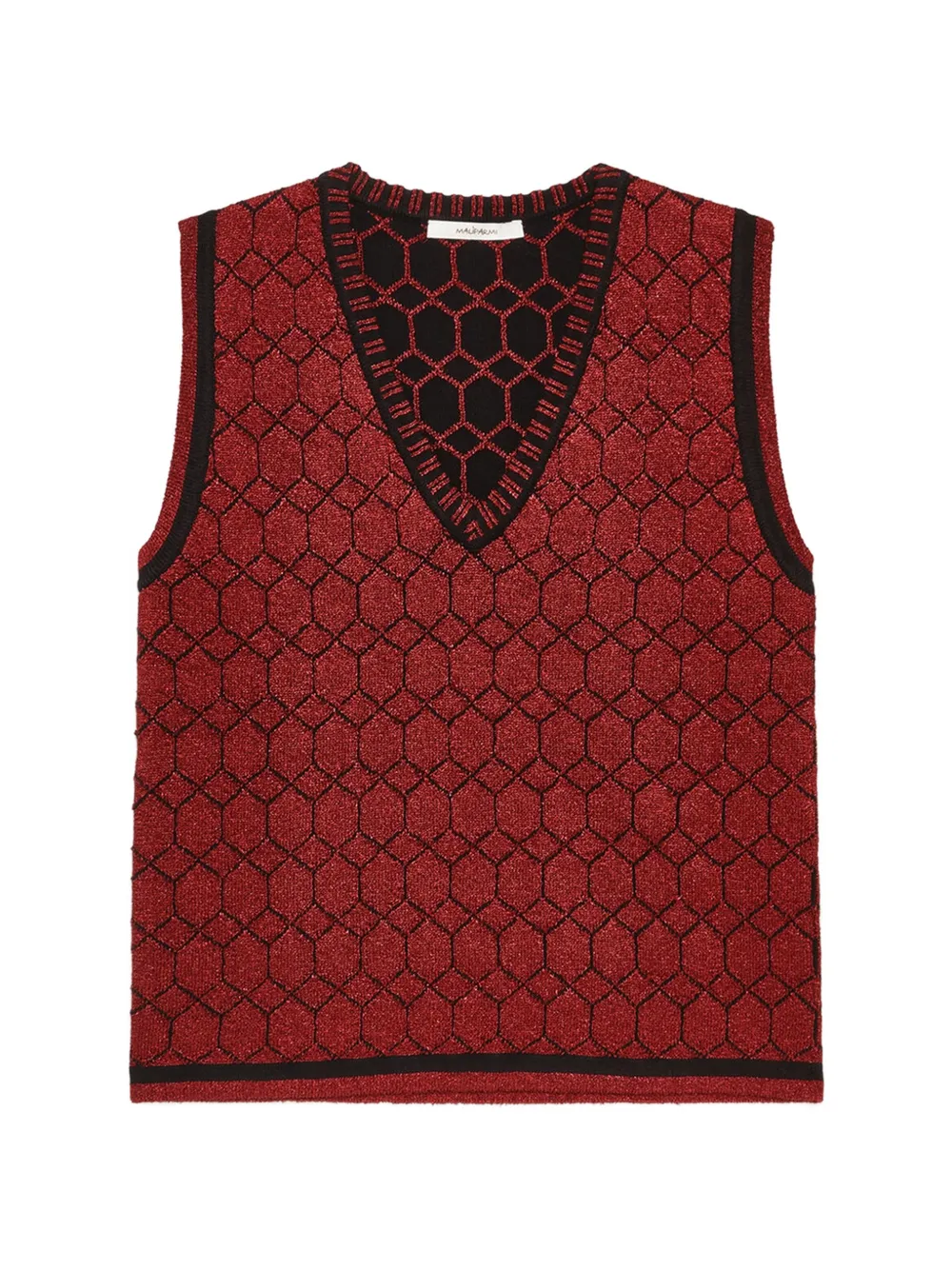 MALIPARMI veston en jacquard à effet matelassé - Rouge