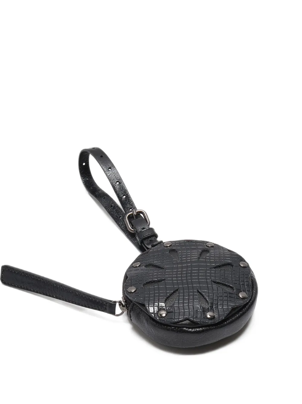 Maliparmi Bloom Cut-out Leather Pouch In Black