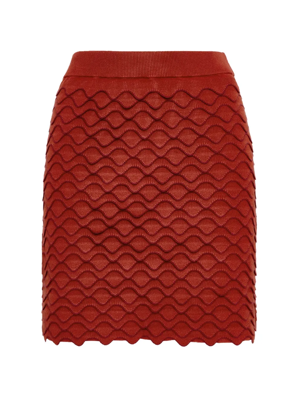 MALIPARMI wave-pattern mini skirt