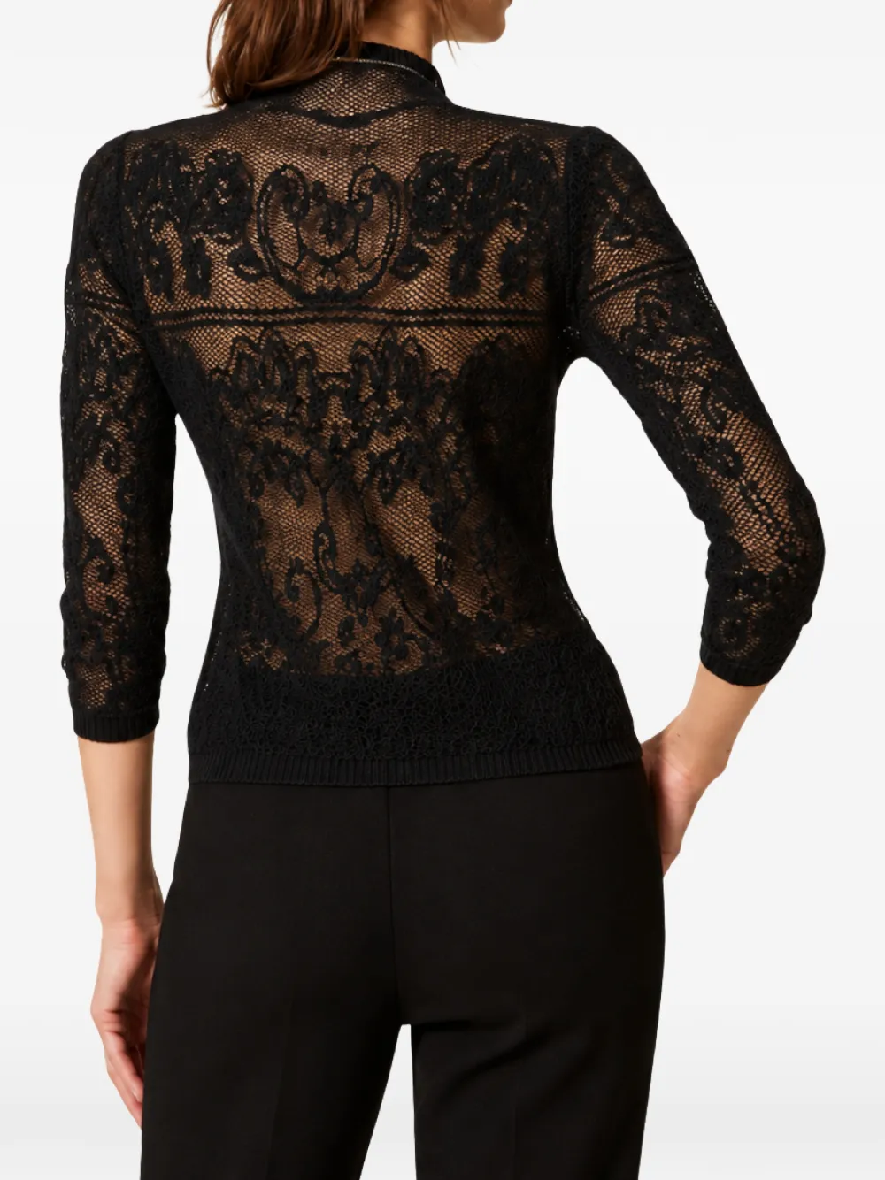TWINSET Coltrui met jacquard Zwart