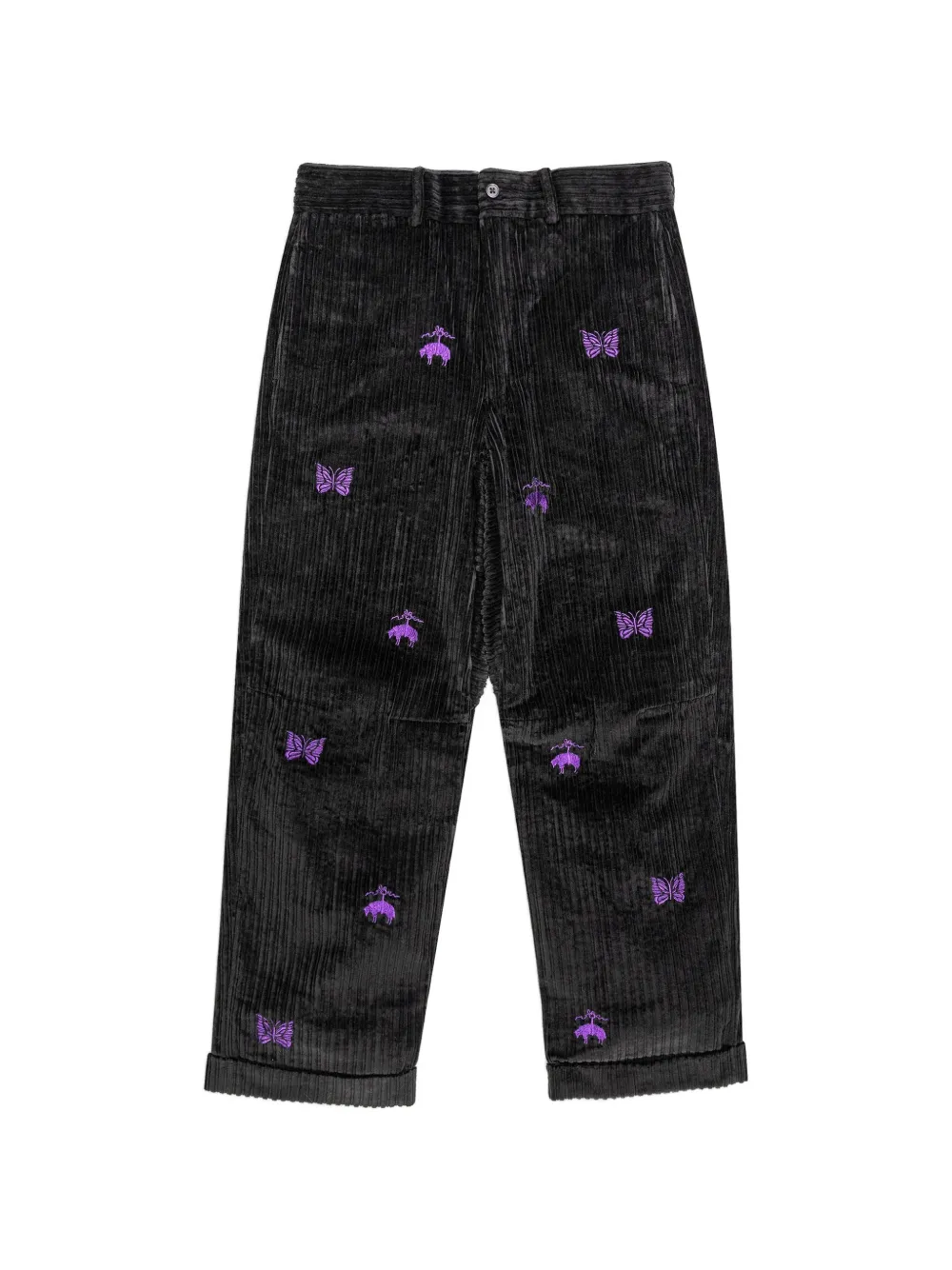 Brooks Brothers x Needles pantalon brodé en velours côtelé - Noir