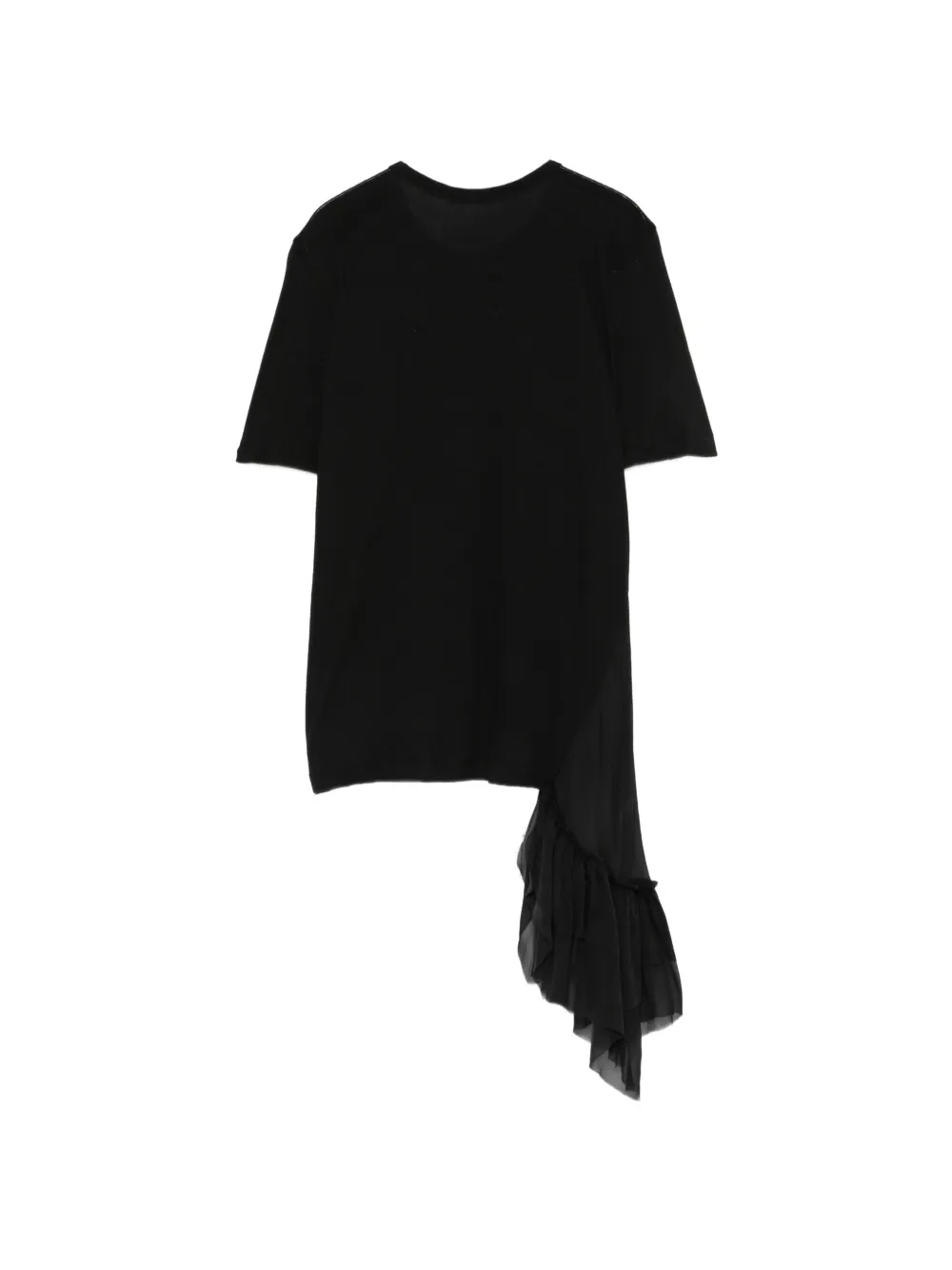 Ann Demeulemeester ruffled-detail T-shirt Zwart