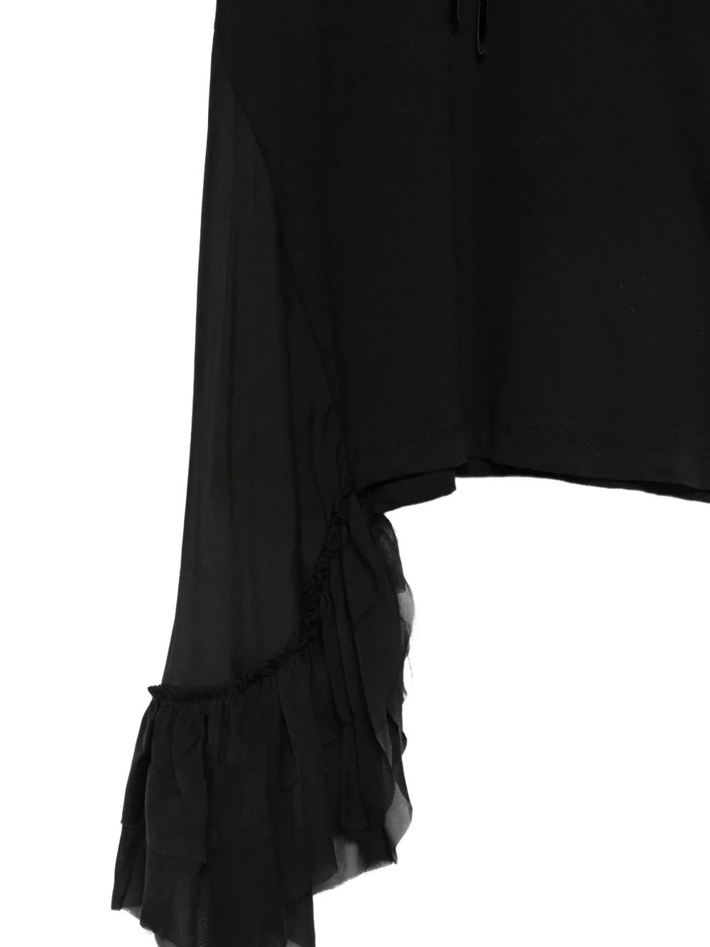 Ann Demeulemeester ruffled-detail T-shirt Zwart