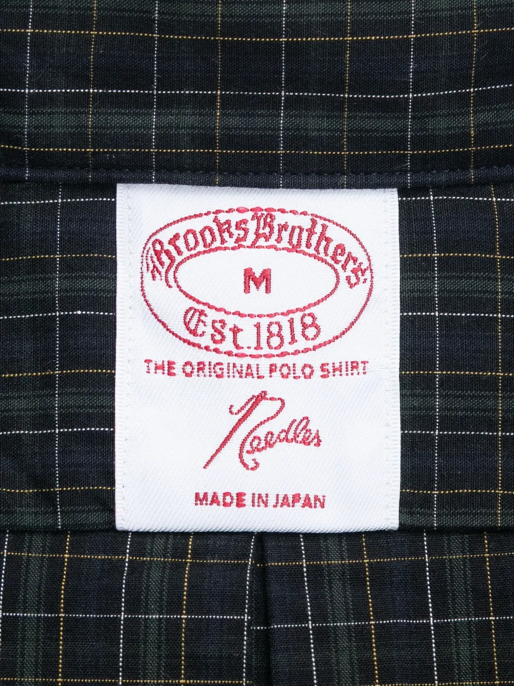 Brooks Brothers x Needles katoenen overhemd met geruit vogeloogpatroon Groen