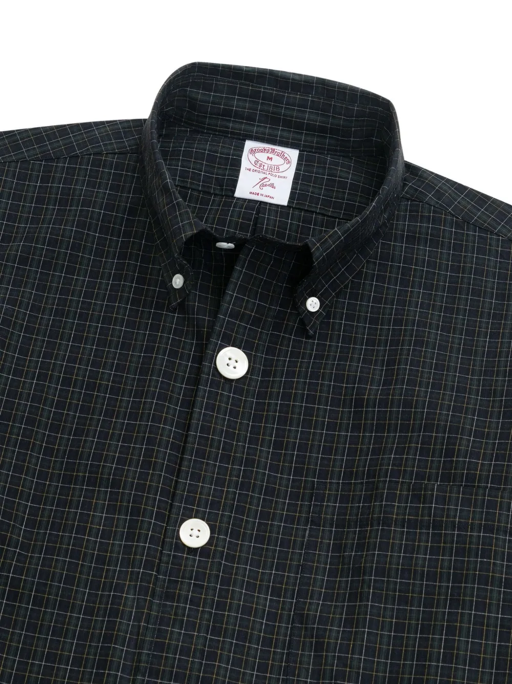 Brooks Brothers x Needles katoenen overhemd met geruit vogeloogpatroon Groen