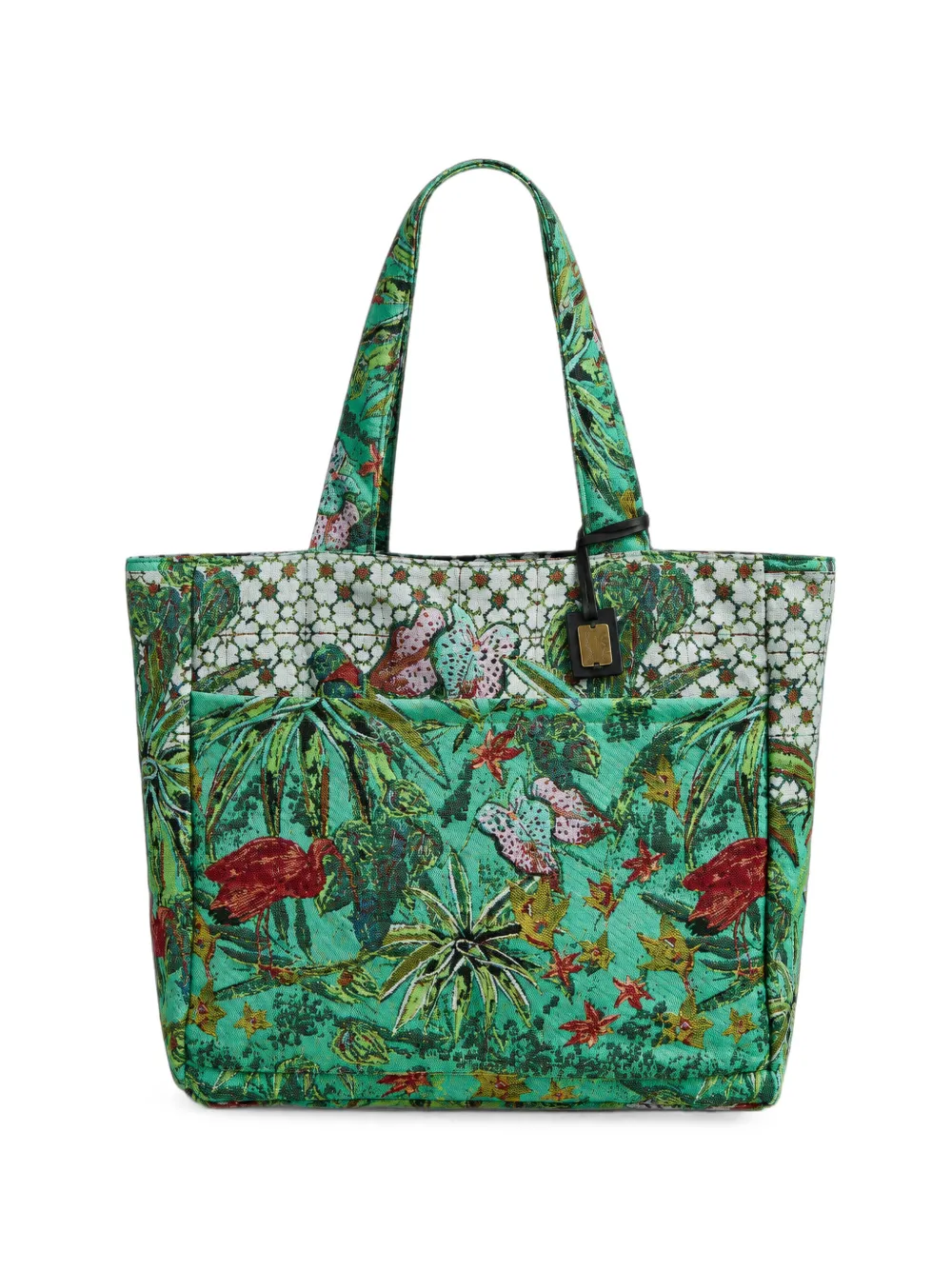 Amir Slama patterned-jacquard cotton tote bag - Verde