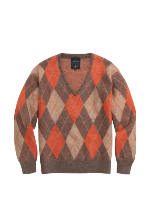 Brooks Brothers x Needles argyle-pattern V-neck sweater