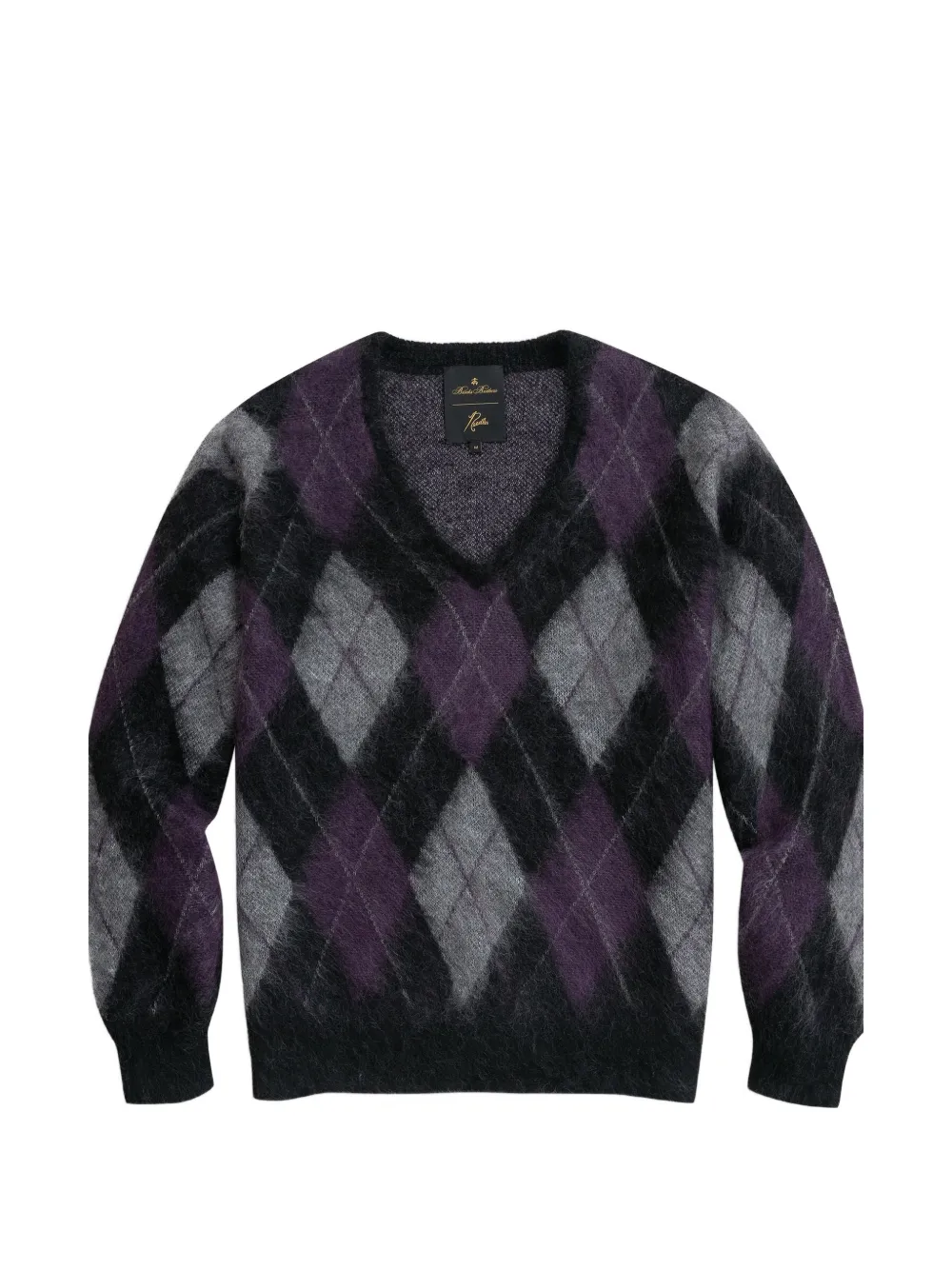 Brooks Brothers x Needles pull à motif losanges et col v - Noir Brooks Brothers x Needles pull à motif losanges et col v - Noir