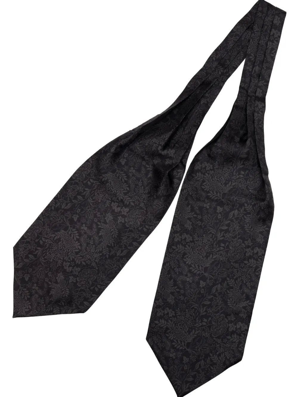 Elizabetta Portofino floral-pattern silk ascot tie - Nero