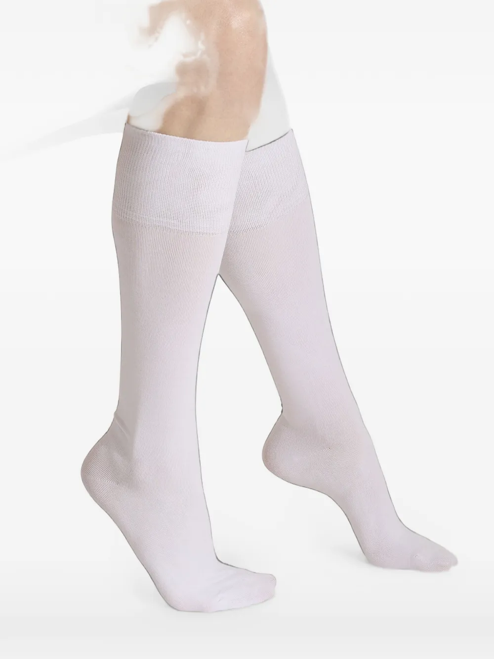Wolford Ribgebreide sokken Wit