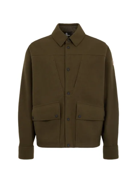 Moncler Grenoble interlock logo-patch button-up shirt jacket