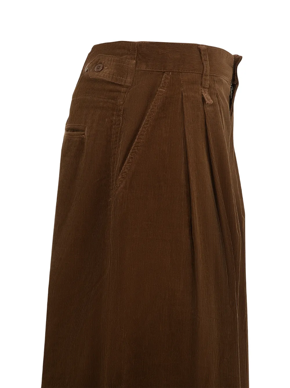 R13 Ribfluwelen broek met drie plooien Bruin