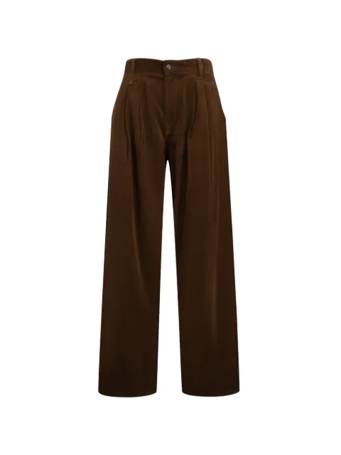 R13 triple-pleat corduroy trousers