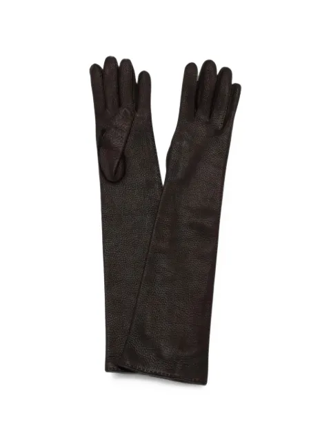 Plan C long leather gloves