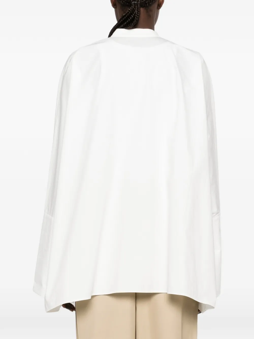 RUOHAN oversized band-collar shirt Wit