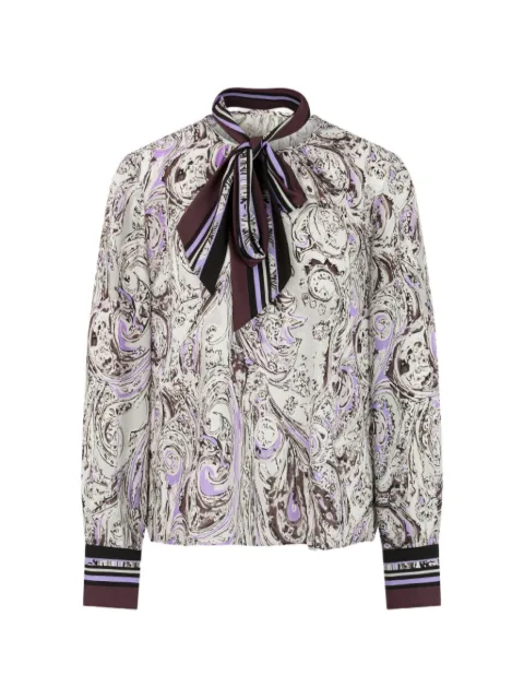 MARCCAIN paisley-print pussy-bow blouse