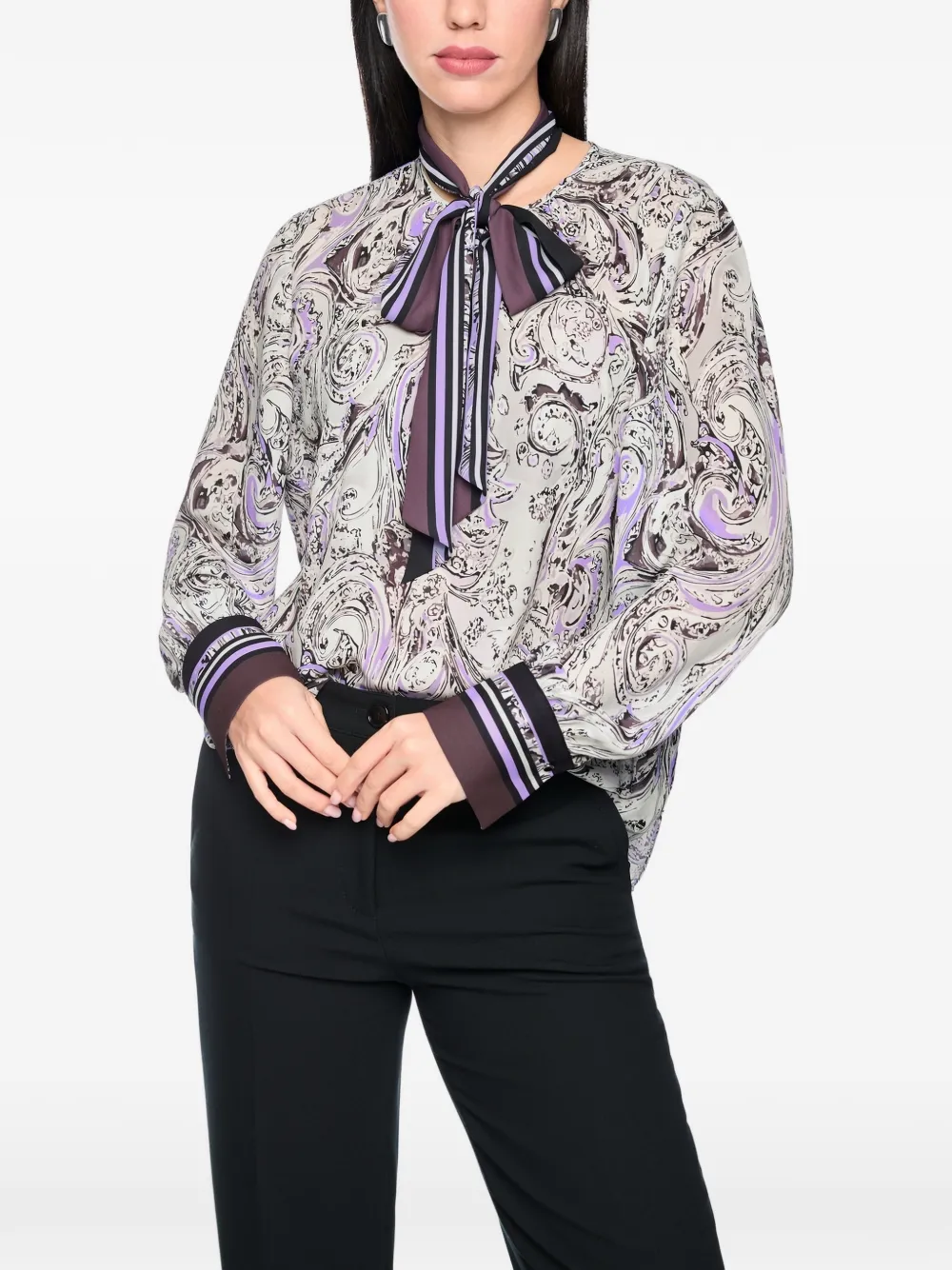 MARCCAIN Blouse met paisley-print Wit