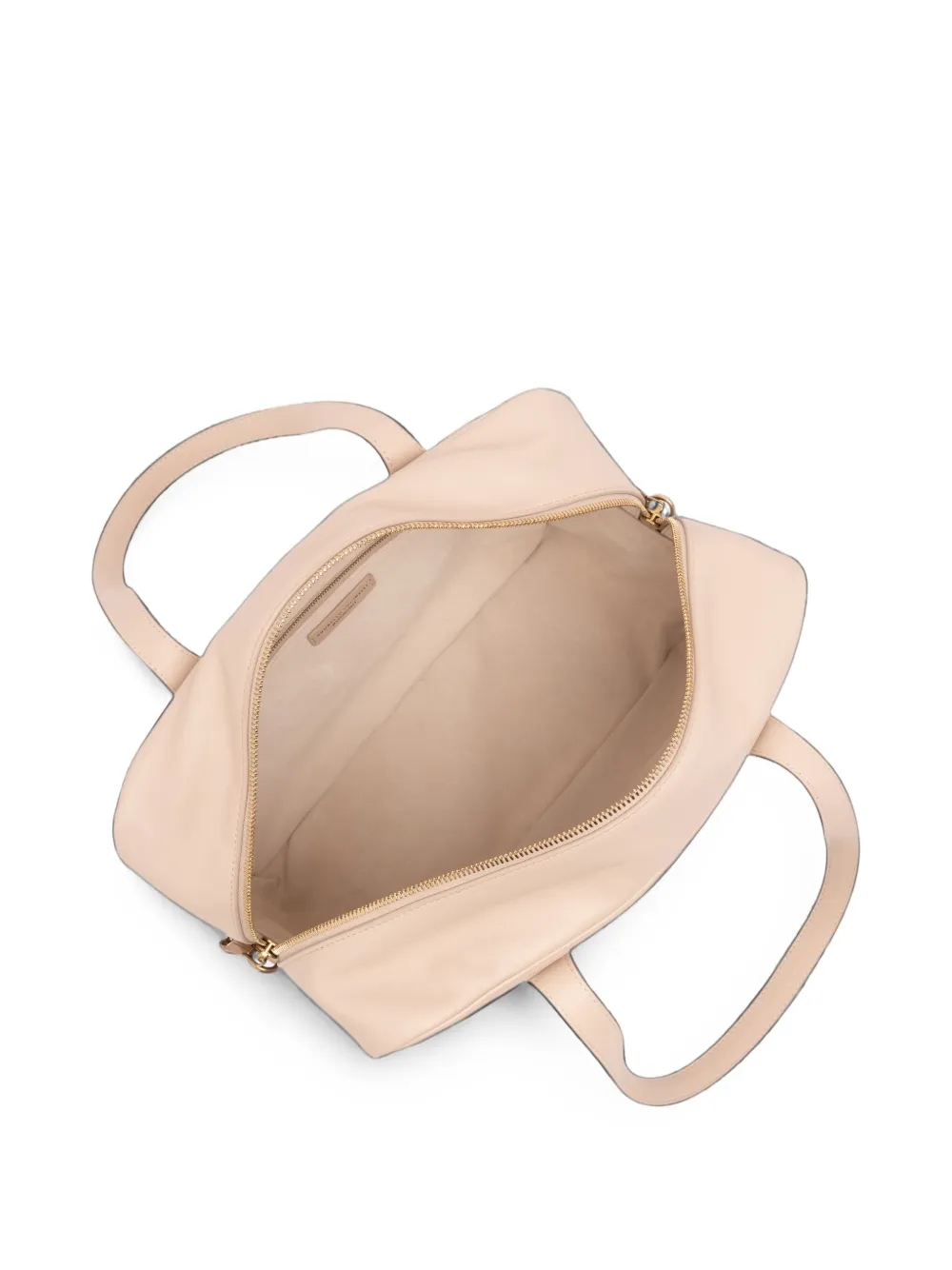 Brunello Cucinelli logo-print leather tote bag Beige