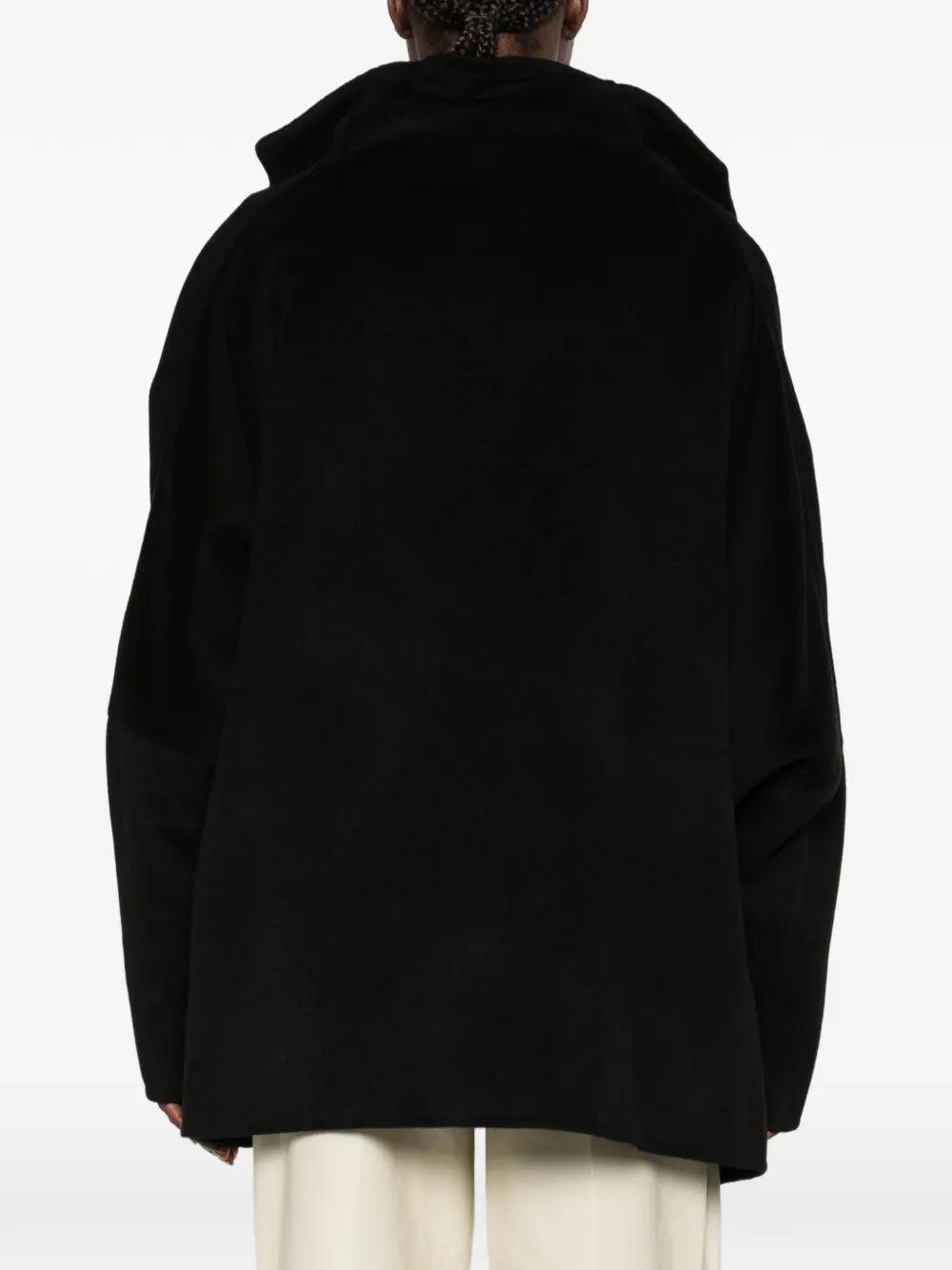 RUOHAN shawl-collar oversized coat Zwart