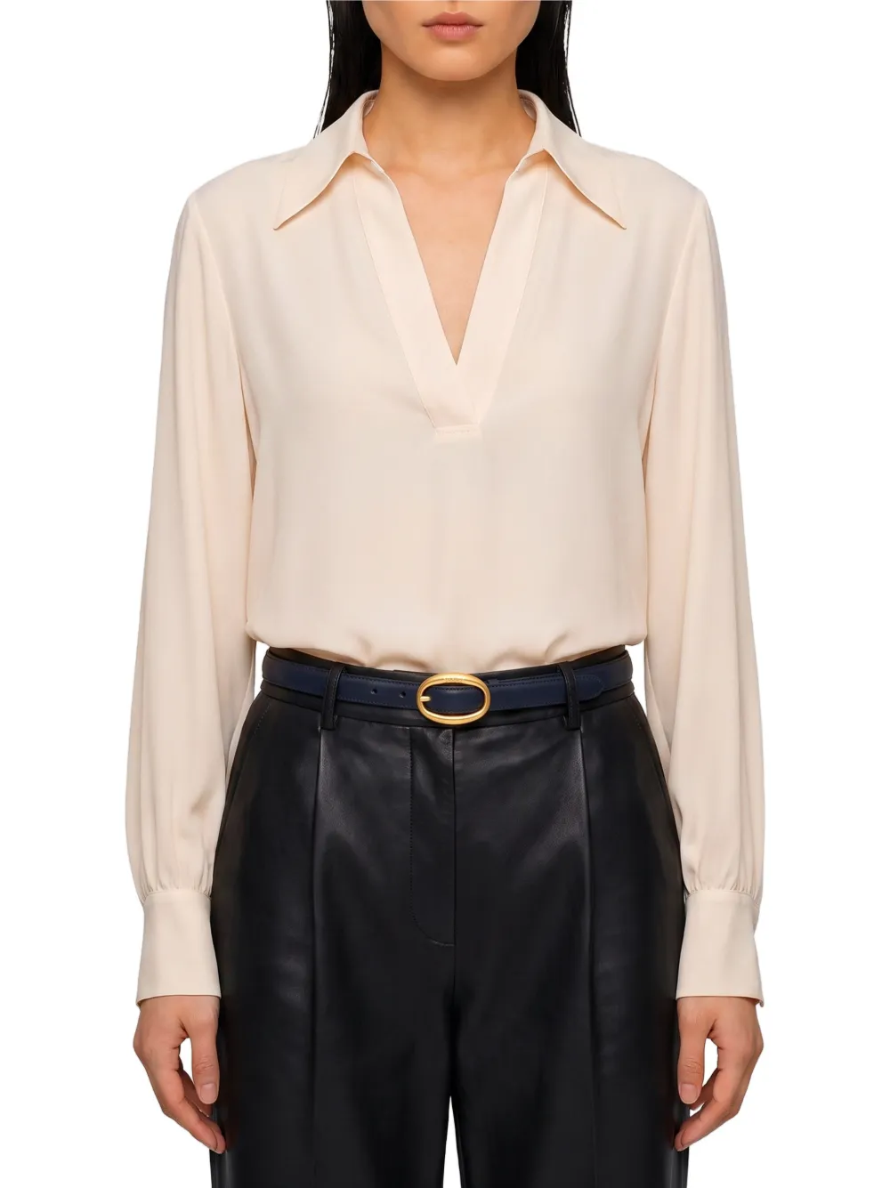 SUTTON NEW YORK V-neck georgette blouse - Toni neutri