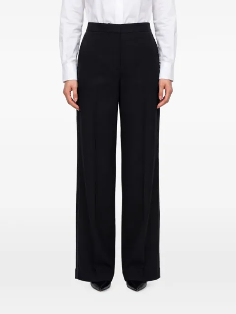 SUTTON NEW YORK satin-trimmed wide-leg trousers