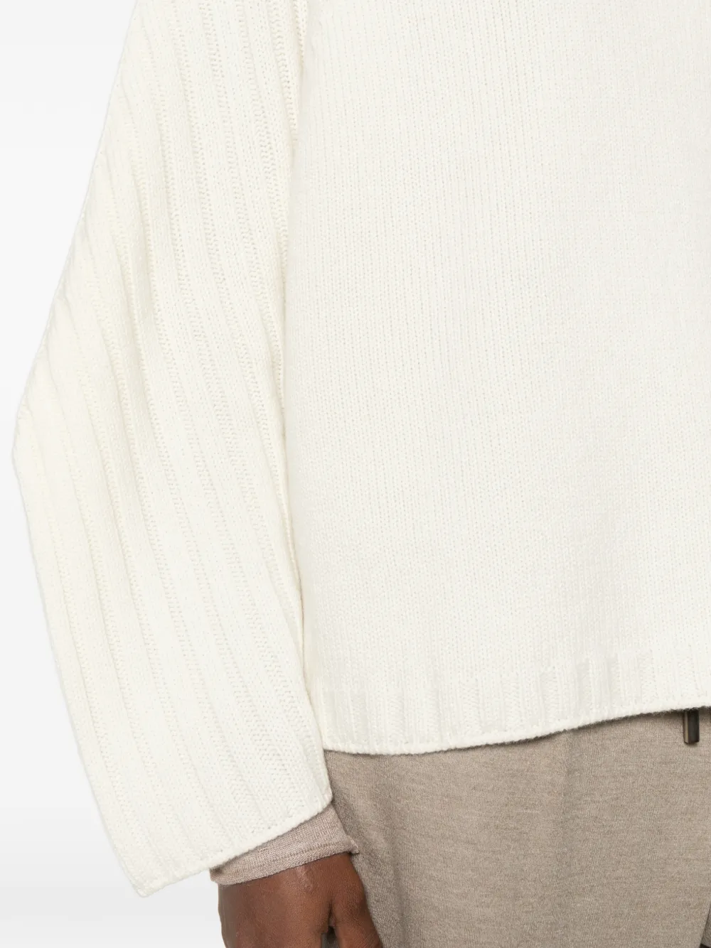Fedeli ribbed-knit roll-neck sweater Wit