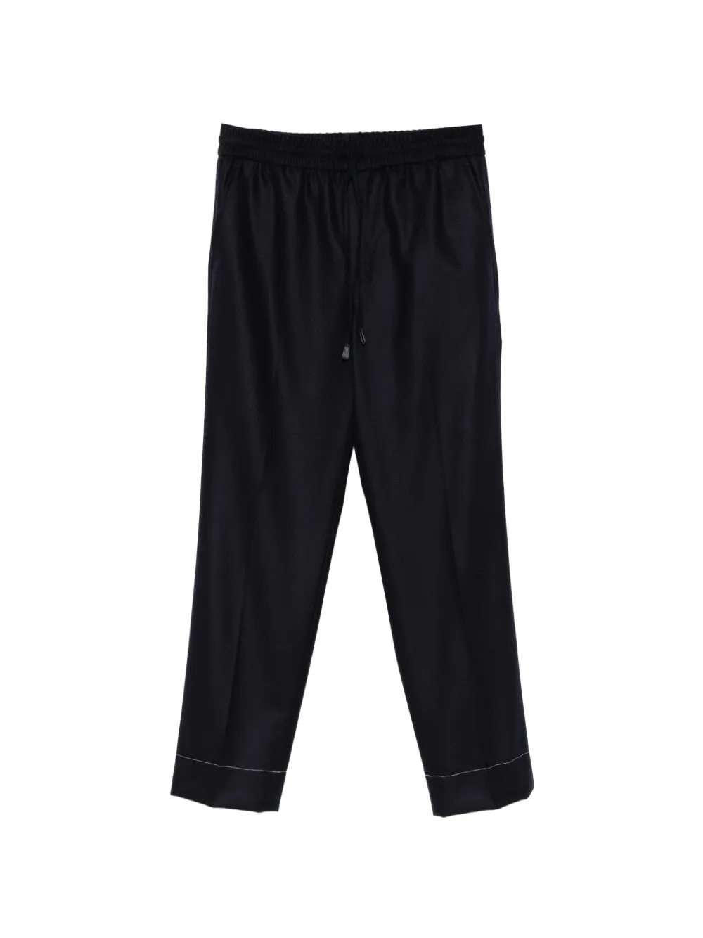 Brioni drawstring-waist pressed-crease trousers Zwart