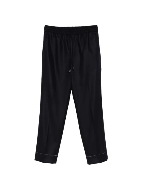 Brioni drawstring-waist pressed-crease trousers
