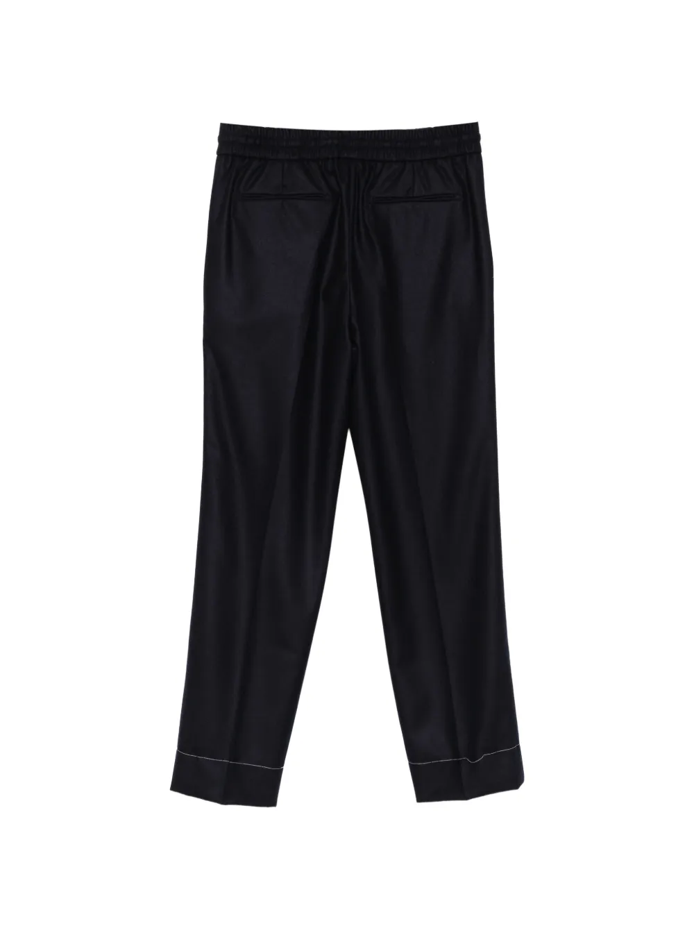 Brioni drawstring-waist pressed-crease trousers Zwart